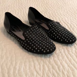 Black Studded Loafers